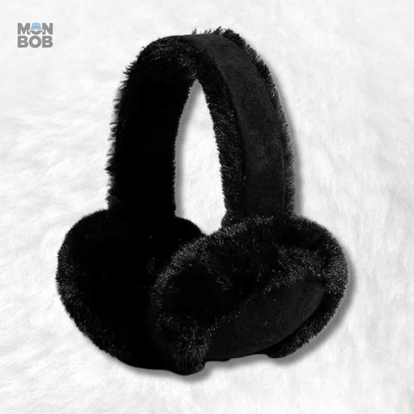 Cache oreille hiver femme noir pour protéger du froid