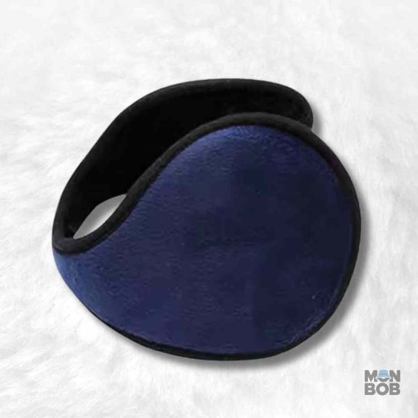Cache oreille homme bleu en tissu chaud et confortable