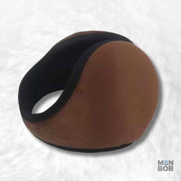 Cache oreille homme marron en tissu chaud et confortable