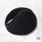 Cache oreille homme noir en tissu doux et confortable