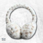 Cache oreille léopard blanc, accessoire tendance pour l'hiver