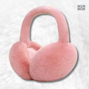 Cache oreille moumoute rose bonbon pour un look tendance et douillet