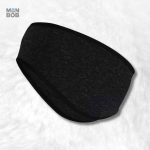 Cache oreille sport noir en tissu confortable pour activité extérieure