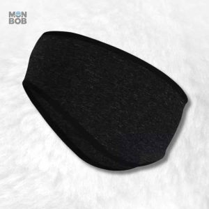 Cache oreille sport noir en tissu confortable pour activité extérieure
