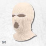 Cagoule beige 3 trous, idéale pour le froid et la protection