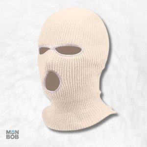 Cagoule beige 3 trous, idéale pour le froid et la protection