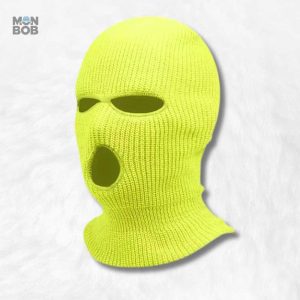 Cagoule 3 trous jaune fluo pour un look audacieux et unique