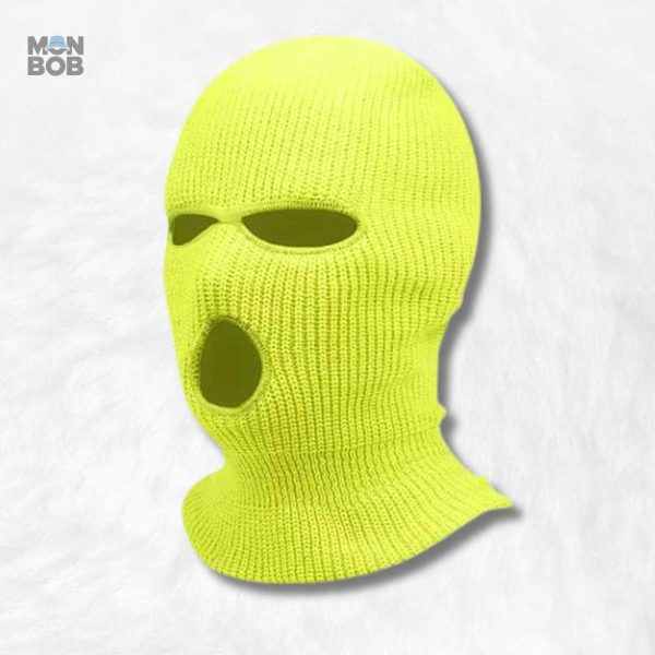 Cagoule 3 trous jaune fluo pour un look audacieux et unique