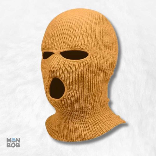 Cagoule jaune moutarde 3 trous pour un style audacieux