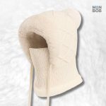 Cagoule bonnet femme crème pour un look tendance et chaud