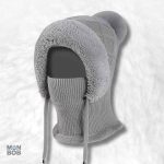Cagoule bonnet femme gris élégant pour l'hiver