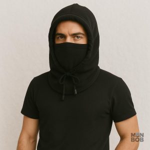Cagoule capuche noire, accessoire pratique et polyvalent