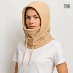 Cagoule ski beige, protection et confort en extérieur