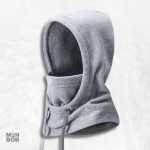 Cagoule de ski grise avec capuche intégrée