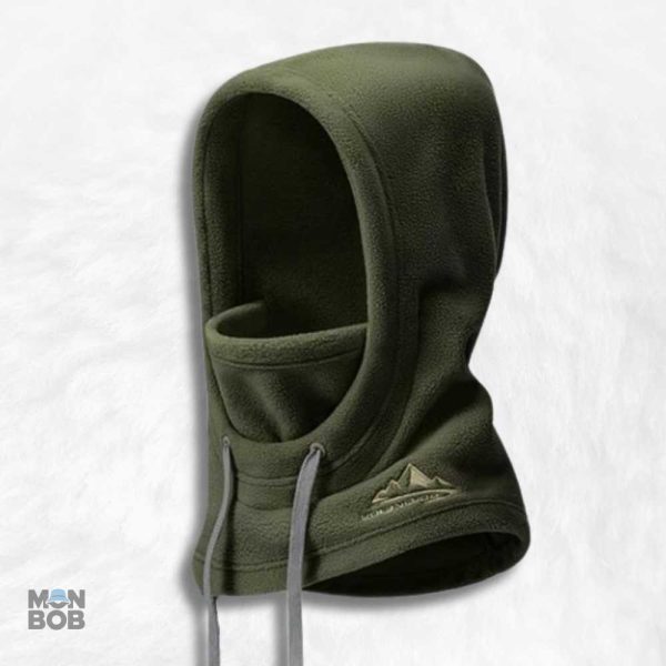 Cagoule ski verte avec capuche pour protéger du froid