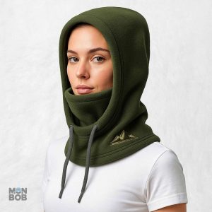 Cagoule capuche verte idéale pour les activités d'hiver