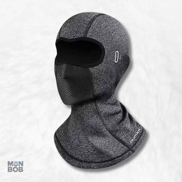 Cagoule cyclisme grise avec lunettes intégrées