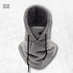 Cagoule grise pour femme avec capuche intégrée