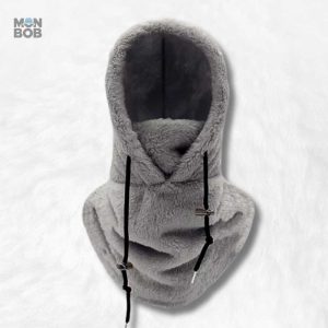 Cagoule grise pour femme avec capuche intégrée