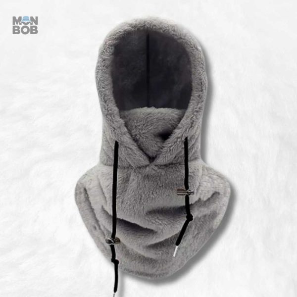 Cagoule grise pour femme avec capuche intégrée