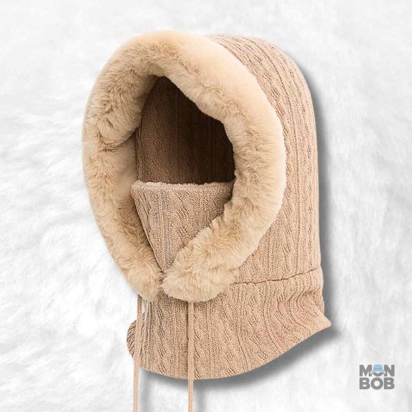 Cagoule femme hiver beige pour une protection optimale contre le froid