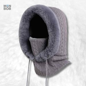 Cagoule Hiver Femme grise pour une protection optimale contre le froid