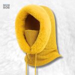 Cagoule jaune femme hiver confortable et stylée