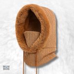 Cagoule femme hiver marron, protection contre le froid
