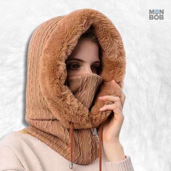 Cagoule marron pour femme, style hivernal et confort
