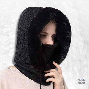 Cagoule noire pour femme, idéale pour les activités en plein air