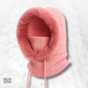Cagoule femme hiver rose