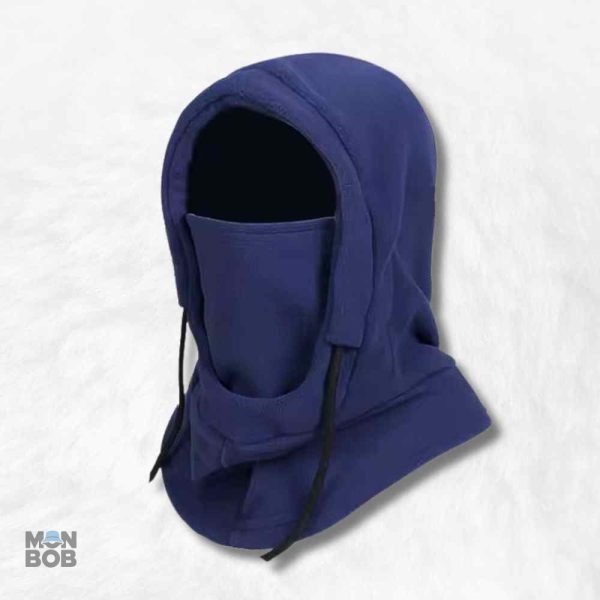 Cagoule hiver bleu pour protection et chaleur