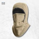 Cagoule hiver beige pour homme, protection contre le froid