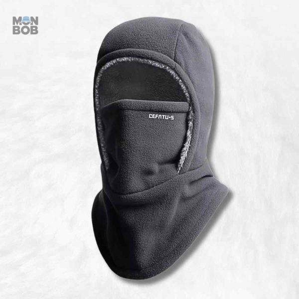 Cagoule hiver homme gris foncé, protection contre le froid