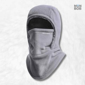 Cagoule hiver homme gris clair, accessoire chaud et pratique