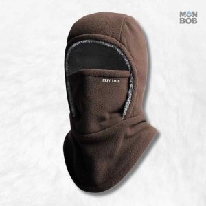 Cagoule hiver homme marron, protection contre le froid