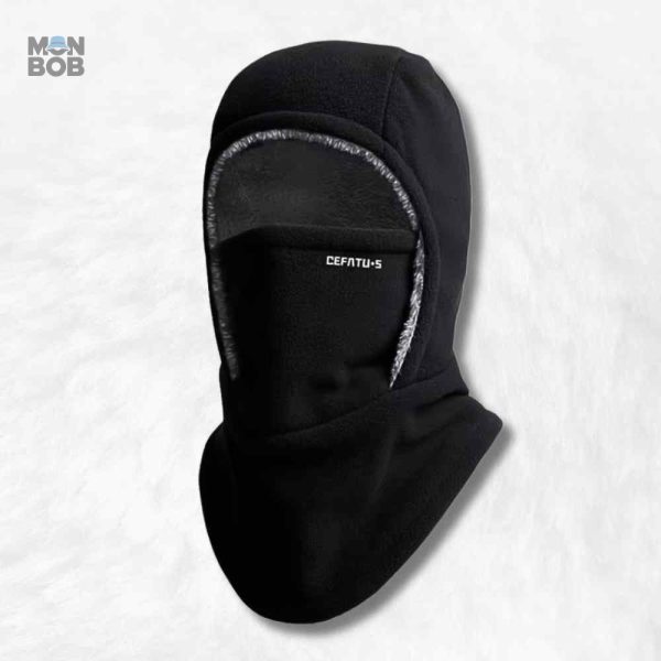 Cagoule Hiver Homme noire, protection contre le froid