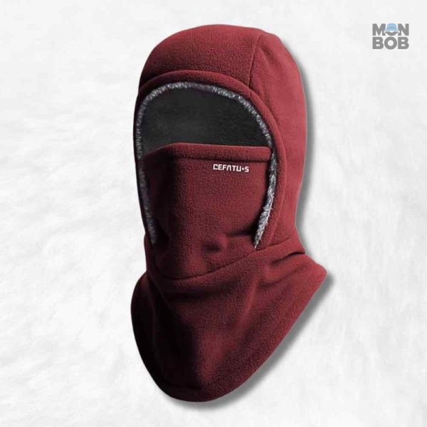 Cagoule hiver homme rouge, protection optimale contre le froid