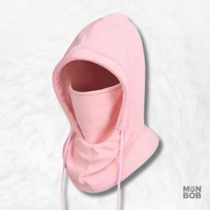 Cagoule hiver rose pour protéger du froid