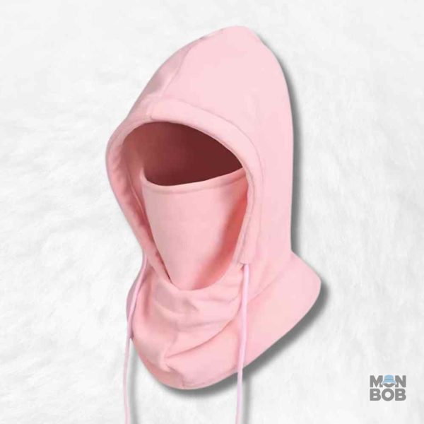 Cagoule hiver rose pour protéger du froid