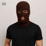 Cagoule marron pour homme, modèle à 3 ouvertures