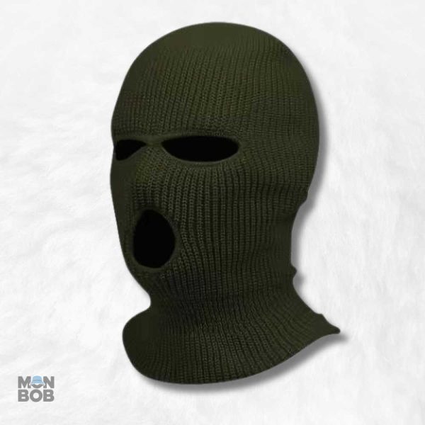 Cagoule Homme 3 Trous Vert Militaire