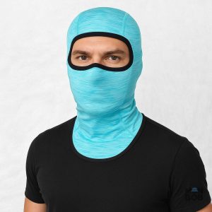 Cagoule féminine bleu, idéale pour la conduite à moto