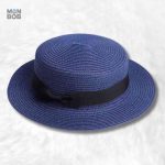 Canotier bleu marine en paille