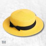 Canotier jaune en paille élégant pour l'été