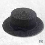 Canotier noir en paille élégant et tendance