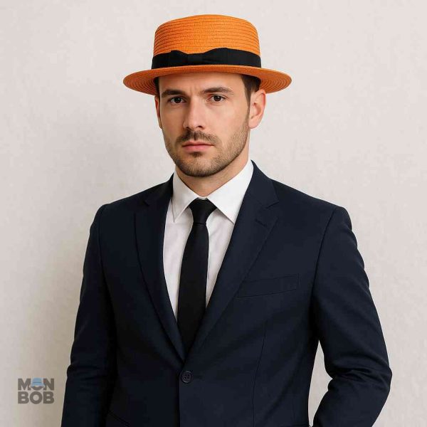Chapeau canotier en paille pour une touche colorée