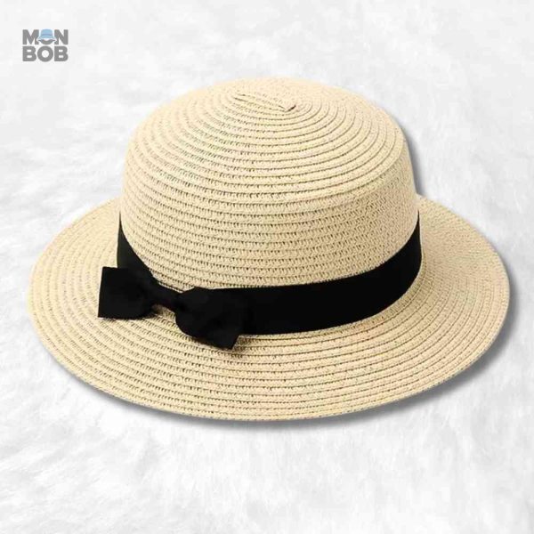 Canotier Femme en Paille Beige