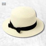 Canotier Femme en Paille Crème élégant et stylé