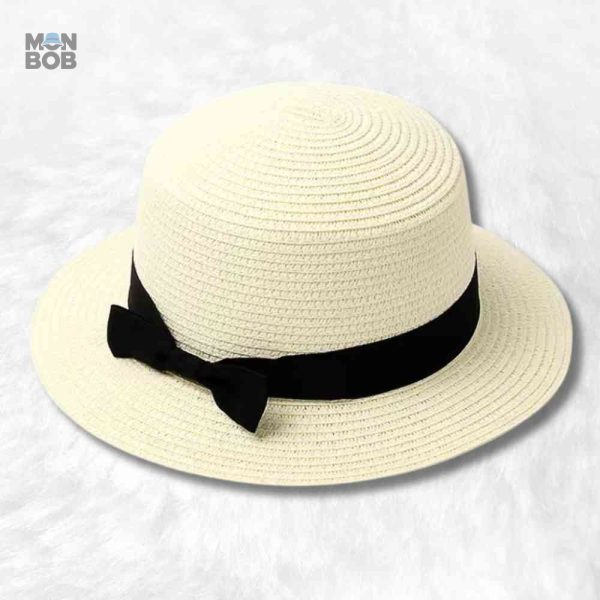 Canotier Femme en Paille Crème élégant et stylé
